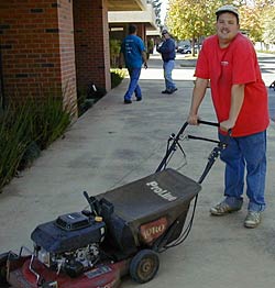 Stuart with one of the mowers